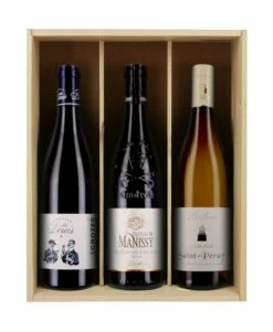 Trio Vins Du Rhône - 3 Bouteilles & Caisse Bois